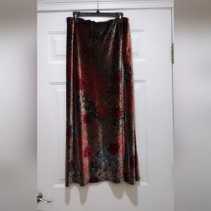 Boston Proper Velvet Floral Maxi Skirt  Vintage Lined Size Medium